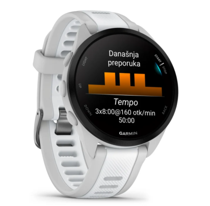 SAT Forerunner® 165 MUSIC BIJELO/SIVI GARMIN