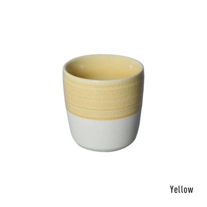 CAPPUCINO CUP 200ml DALE HARRIS CRACKLE GLAZE YELLOW LOVERAMICS