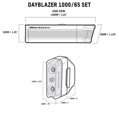 LIGHT SET  DAYBLAZER 1000 + 65 REAR BLACKBURN