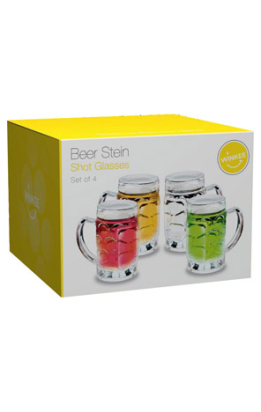 SET OF BEER SHOT GLASSES 4PCS