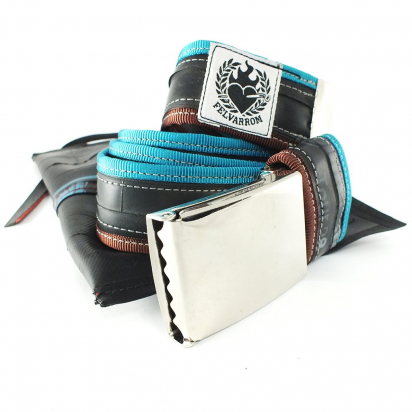 BELT TUBE TURQUOISE/DARK BROWN FELVARROM