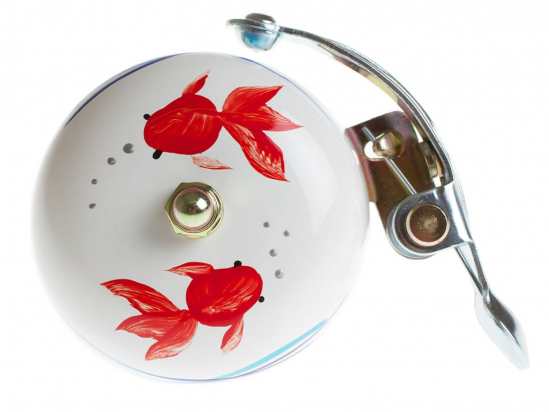 BELL HAND PAINTED KOI WHITE CRANE BELLS