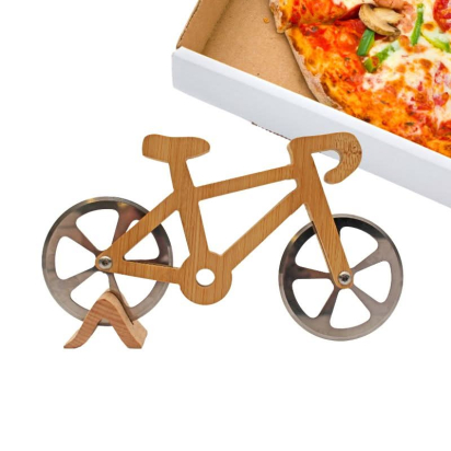 WOODEN BICYCLE PIZZA CUTTER