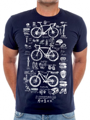 T-SHIRT BIKE MATHS BLUE CYCOLOGY