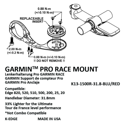 MOUNT FOR GARMIN RACE BLACK K-EDGE