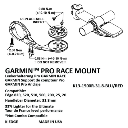 NOSAČ ZA GARMIN RACE CRNI K-EDGE