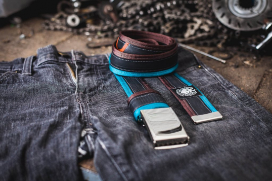 BELT TUBE TURQUOISE/DARK BROWN FELVARROM