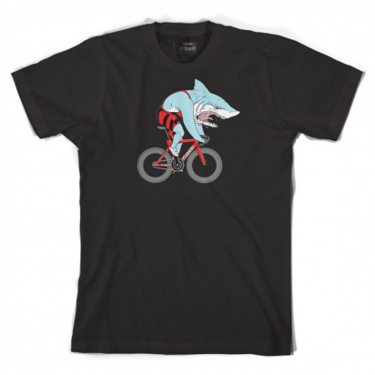 T-SHIRT SHARK BLACK BY SAM TURNER CINELLI