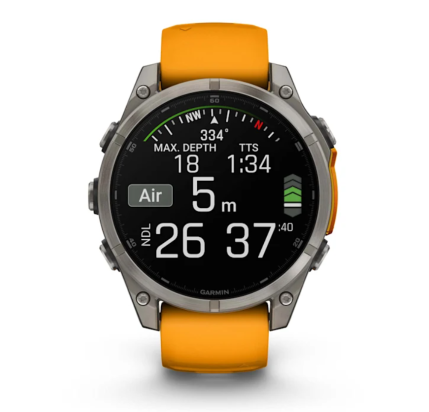 SAT Fenix™ 8 – SAPPHIRE AMOLED 47mm ORANGE/TITANIUM GARMIN