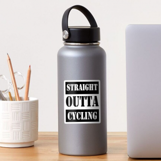 STICKER STRAIGHT OUTTA CYCLING - 7.6 x 8.8 cm REDBUBBLE