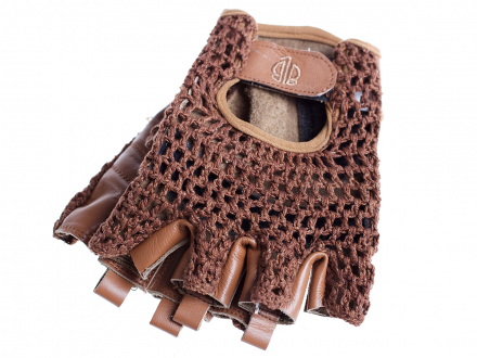 CYCLING GLOVES LEATHER BROWN BLB