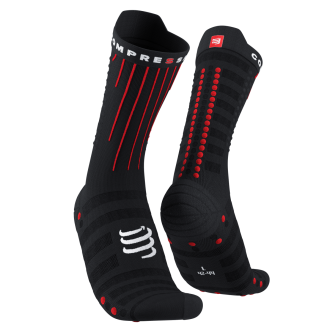 ČARAPE AERO BIKE BLACK/RED COMPRESSPORT