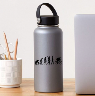 STICKER EVOLUTION CYCLING BICYCLE - 10.2 x 3 cm REDBUBBLE