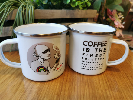 MUG ENAMEL 400ml COFFEE BONK