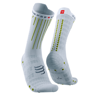 ČARAPE AERO BIKE WHITE/LIME COMPRESSPORT