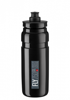 WATER BOTTLE BLACK 750ml GREY LOGO ELITE