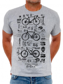 T-SHIRT BIKE MATHS GREY CYCOLOGY