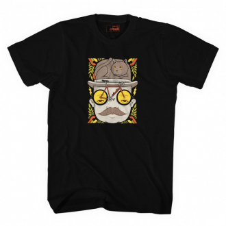 T-SHIRT MR. CAT BLACK BY JEREMY FISH CINELLI