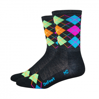 ČARAPE WOOLIE BOOLIE ARGYLE CRNE/NEON DEFEET