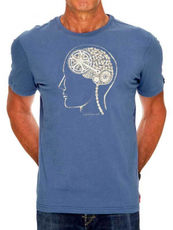 T-SHIRT BIKE BRAIN BLUE CYCOLOGY